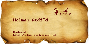 Holman Atád névjegykártya